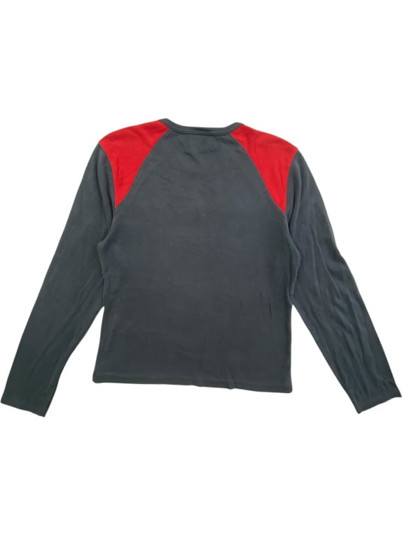 Polo Jeans Ralph Lauren Μακρυμάνικο T-Shirt Δίχρωμο Μαύρο-Κόκκινο L