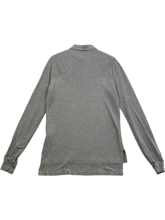 Polo Ralph Lauren Polo grigio a maniche lunghe Custom Fit taglia M