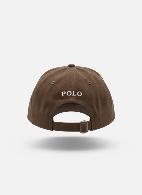 POLO RALPH LAUREN BASEBALL CAP MINIMAL BROWN UNISEX PRE OWNED
