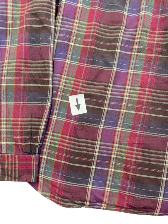 POLO RALPH LAUREN PLAID SHIRT CLASSIC BURGUNDY MENS PRE OWNED XXL