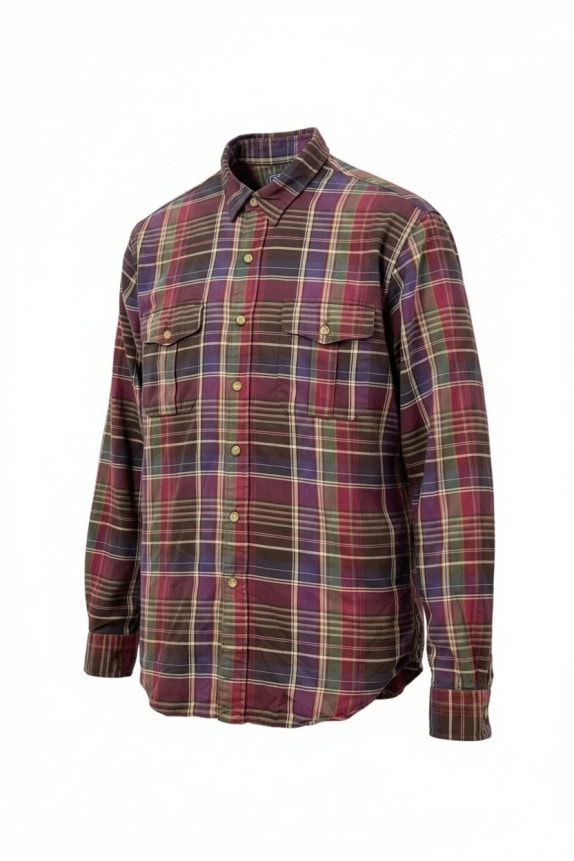 POLO RALPH LAUREN ΚΑΡΟ ΠΟΥΚΑΜΙΣΟ CLASSIC ΜΠΟΡΝΤΟ ΑΝΤΡΙΚΟ PRE OWNED XXL