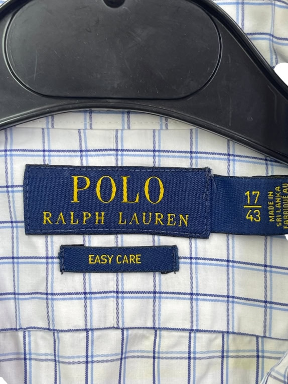 Polo Ralph Lauren Καρό Πουκάμισο Λευκό-Μπλε Size L