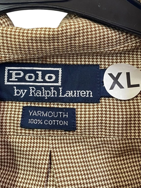 POLO RALPH LAUREN ΚΟΝΤΟΜΑΝΙΚΟ ΠΟΥΚΑΜΙΣΟ CLASSIC ΚΑΦΕ ΜΠΕΖ ΑΝΤΡΙΚΟ PRE OWNED XL