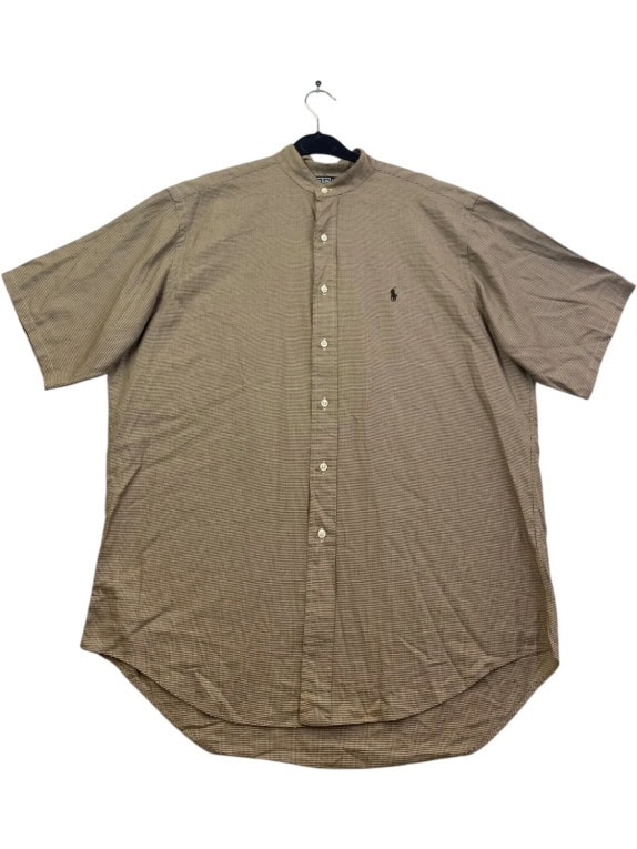 POLO RALPH LAUREN ΚΟΝΤΟΜΑΝΙΚΟ ΠΟΥΚΑΜΙΣΟ CLASSIC ΚΑΦΕ ΜΠΕΖ ΑΝΤΡΙΚΟ PRE OWNED XL