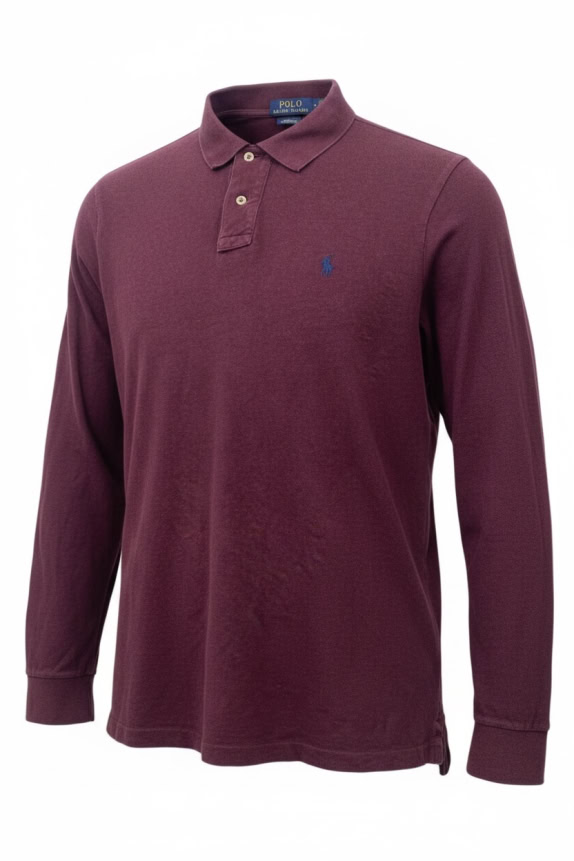 Polo Ralph Lauren Long Sleeve Polo Μπορντό Classic Fit