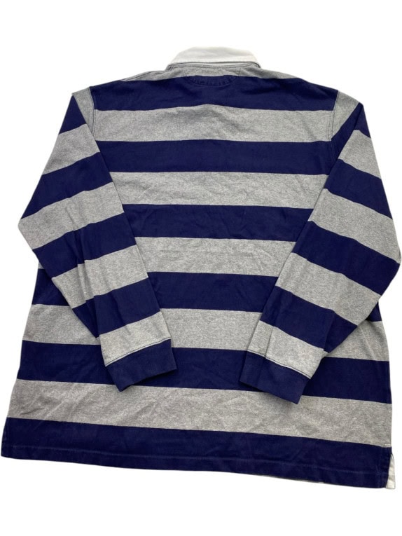 POLO RALPH LAUREN RUGBY SHIRT CLASSIC SPORTSWEAR NAVY GREY MENS PRE OWNED XXL