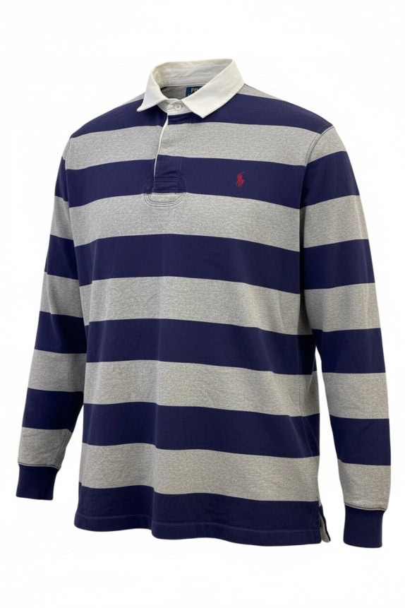 POLO RALPH LAUREN ΜΠΛΟΥΖΑ ΡΑΓΚΜΠΙ CLASSIC SPORTSWEAR NAVY ΓΚΡΙ ΑΝΤΡΙΚΟ PRE OWNED XXL