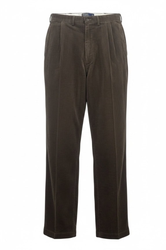 POLO RALPH LAUREN CORDUROY PANTS CLASSIC BROWN MENS PRE OWNED M