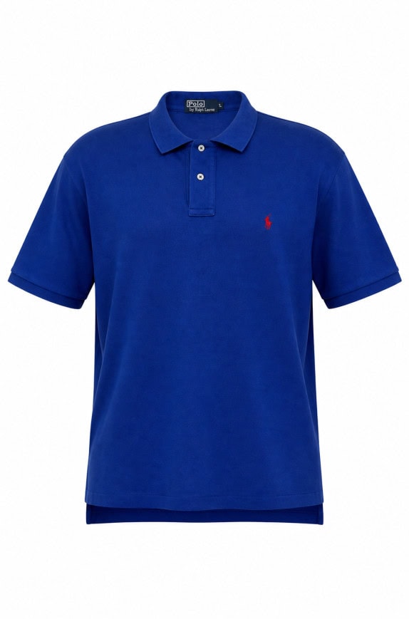 POLO RALPH LAUREN POLO SHIRT CLASSIC BLUE MEN PRE OWNED XL