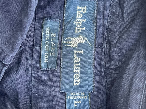 POLO RALPH LAUREN BUTTON DOWN SHIRT CLASSIC NAVY MEN PRE OWNED L
