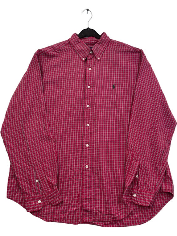 POLO RALPH LAUREN ΠΟΥΚΑΜΙΣΟ CLASSIC ΚΑΡΟ ΚΟΚΚΙΝΟ ΑΝΤΡΙΚΟ PRE OWNED XXL