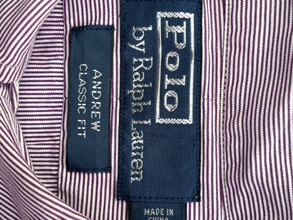 POLO RALPH LAUREN SHIRT CLASSIC PURPLE MENS PRE OWNED M