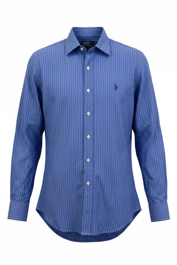 POLO RALPH LAUREN ΠΟΥΚΑΜΙΣΟ CLASSIC ΡΙΓΕ ΜΠΛΕ ΑΝΤΡΙΚΟ PRE OWNED L