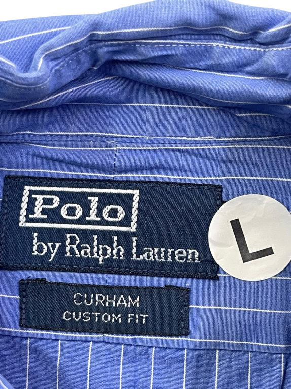 POLO RALPH LAUREN ΠΟΥΚΑΜΙΣΟ CLASSIC ΡΙΓΕ ΜΠΛΕ ΑΝΤΡΙΚΟ PRE OWNED L