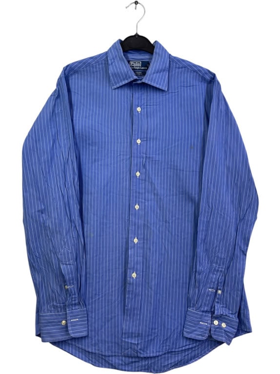 POLO RALPH LAUREN ΠΟΥΚΑΜΙΣΟ CLASSIC ΡΙΓΕ ΜΠΛΕ ΑΝΤΡΙΚΟ PRE OWNED L