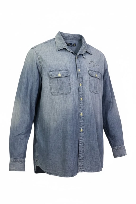 POLO RALPH LAUREN ΠΟΥΚΑΜΙΣΟ CLASSIC WASHED BLUE ΑΝΤΡΙΚΟ PRE OWNED XXL