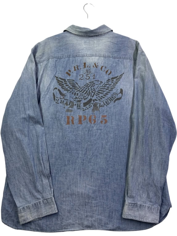 POLO RALPH LAUREN ΠΟΥΚΑΜΙΣΟ CLASSIC WASHED BLUE ΑΝΤΡΙΚΟ PRE OWNED XXL