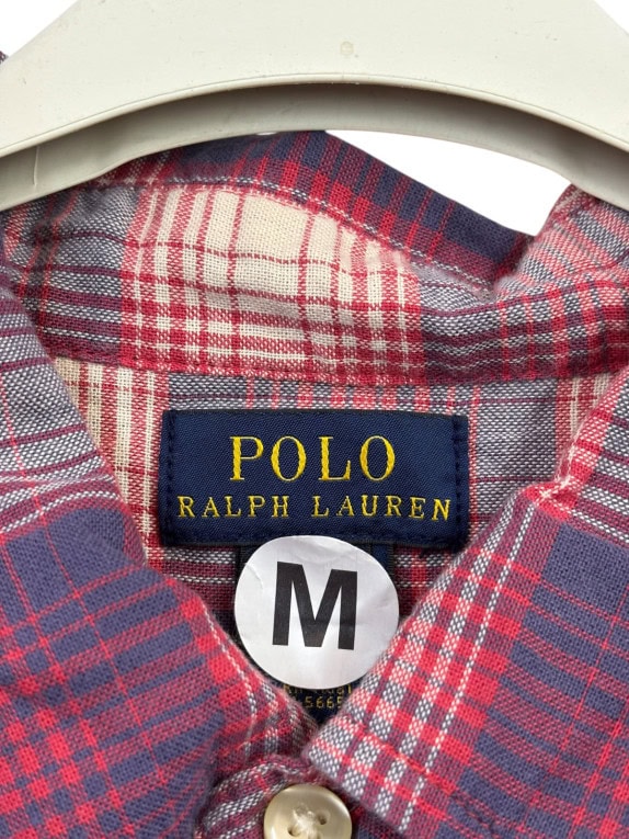 POLO RALPH LAUREN ΠΟΥΚΑΜΙΣΟ ΚΑΡΟ CLASSIC ΚΟΚΚΙΝΟ ΜΠΛΕ ΑΝΤΡΙΚΟ PRE OWNED M