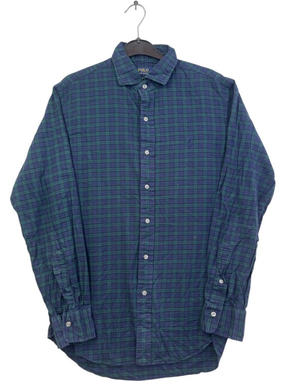 POLO RALPH LAUREN ΠΟΥΚΑΜΙΣΟ ΚΑΡΟ NAVY ΠΡΑΣΙΝΟ ΑΝΤΡΙΚΟ PRE OWNED M