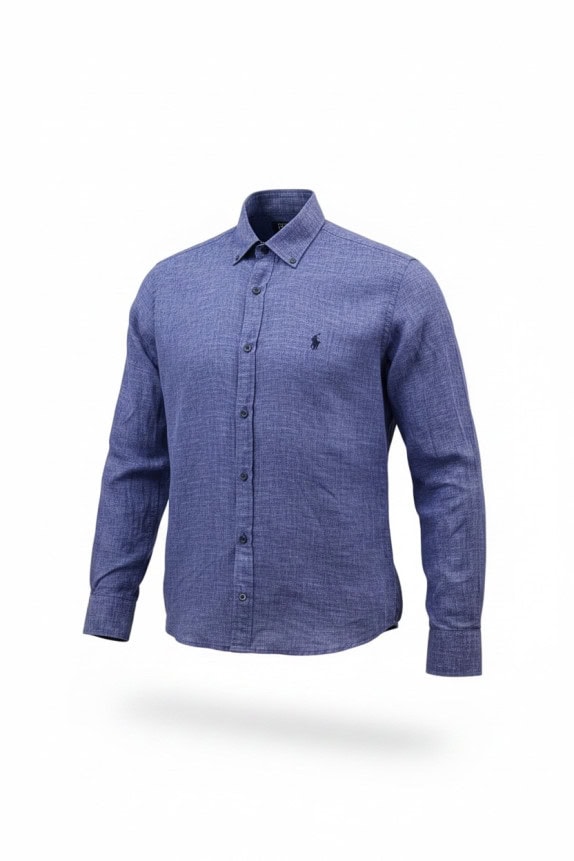 POLO RALPH LAUREN ΠΟΥΚΑΜΙΣΟ ΚΕΝΤΗΜΕΝΟ ΜΠΛΕ ΑΝΤΡΙΚΟ PRE OWNED L