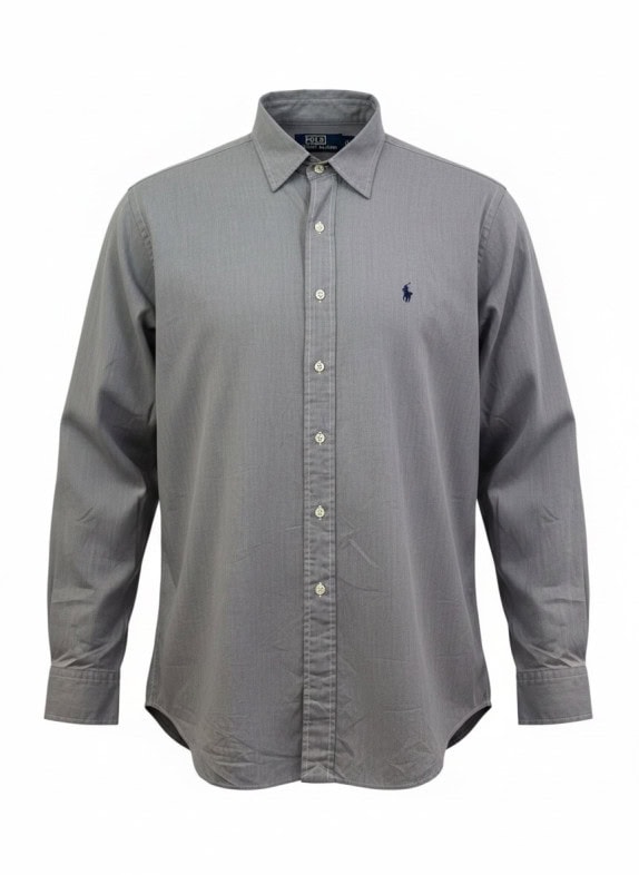 POLO RALPH LAUREN ΠΟΥΚΑΜΙΣΟ ΚΛΑΣΙΚΟ ΓΚΡΙ ΑΝΤΡΙΚΟ PRE OWNED L