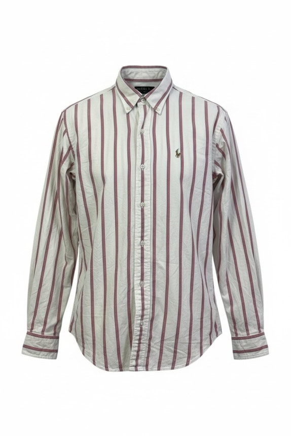 POLO RALPH LAUREN ΠΟΥΚΑΜΙΣΟ ΚΛΑΣΙΚΟ OFF WHITE ΜΠΟΡΝΤΟ ΡΙΓΕ ΑΝΤΡΙΚΟ PRE OWNED S