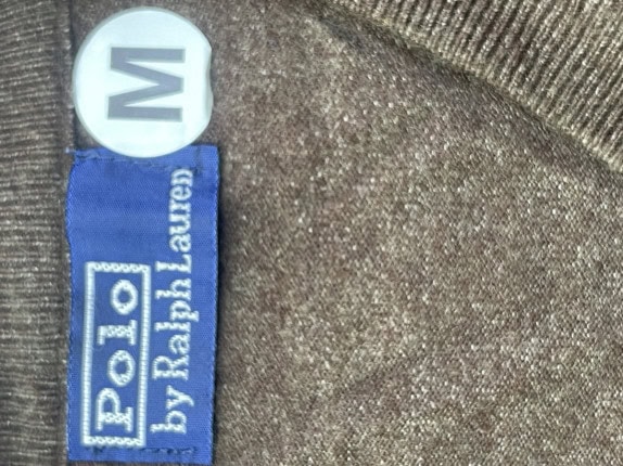 POLO RALPH LAUREN ΠΟΥΛΟΒΕΡ V NECK MINIMAL ΚΑΦΕ ΑΝΤΡΙΚΟ PRE OWNED M