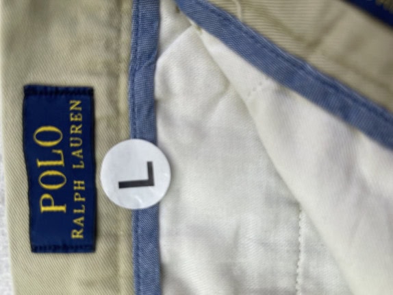POLO RALPH LAUREN SHORTS CLASSIC BEIGE MEN PRE OWNED L