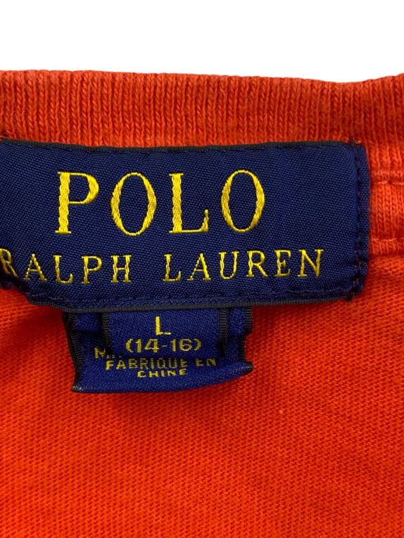POLO RALPH LAUREN T-SHIRT LOGO ORANGE UNISEX L