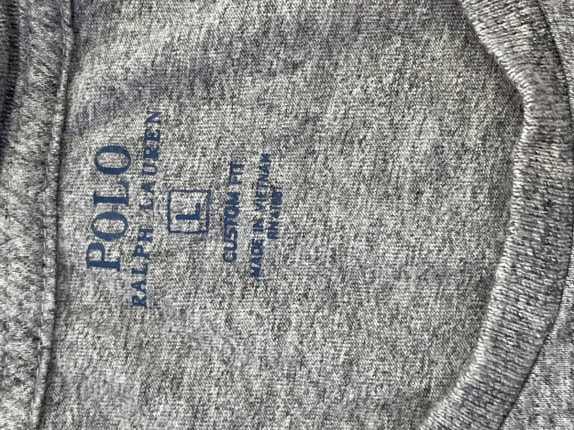 POLO RALPH LAUREN T SHIRT MINIMAL ΓΚΡΙ ΑΝΤΡΙΚΟ PRE OWNED L