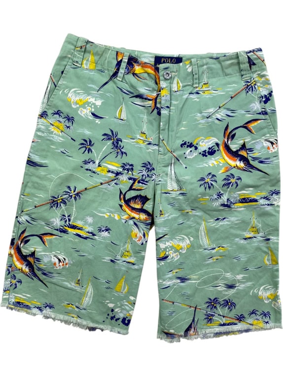 POLO RALPH LAUREN ΒΕΡΜΟΥΔΑ CHINO VINTAGE ALOHA PRINT ΜΕΝΤΑ UNISEX ΜΕΓΕΘΟΣ 18