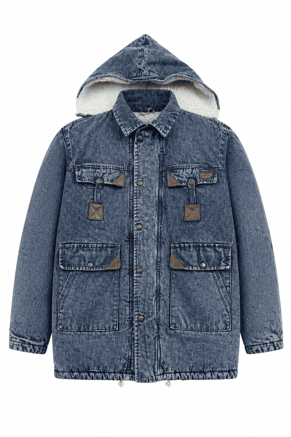 1980s POP 84 ΤΖΑΚΕΤ ΑΝΑΔΥΟΜΕΝΟ ΝΤΕΝΙΜ ΜΠΛΕ ΑΝΤΡΙΚΟ PRE OWNED XL