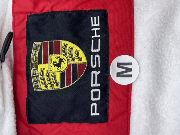 PORSCHE TRACK JACKET RETRO GREY RED MEN PRE OWNED M