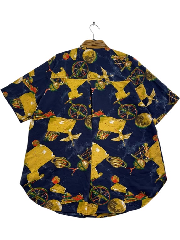 Πουκάμισο Retro με All-over Print Αστρονομία Μπλε UNISEX M