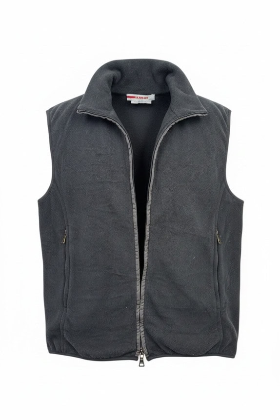 PRADA GILET FLEECE MINIMAL NERO UNISEX PRE OWNED S