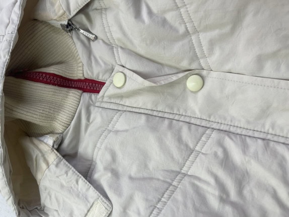 1990s PRADA HOODED JACKET MINIMAL CREAM WOMEN PRE OWNED S