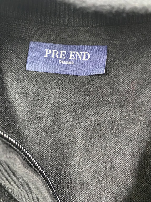 PRE END Πλεκτή Ζακέτα Zip Casual Μαύρη Ανδρική