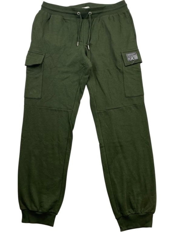PRODUKT Cargo Sweatpants Patch Logo Khaki Green Men's XL
