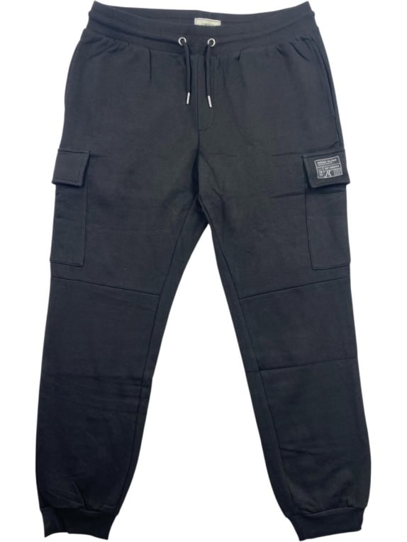 PRODUKT Pantaloni tuta cargo con logo patch neri da uomo XL