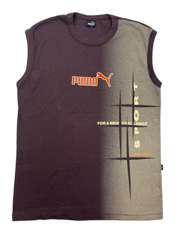 PUMA ΑΜΑΝΙΚΟ ΜΠΛΟΥΖΑΚΙ VINTAGE STYLE ΛΟΓΟΤΥΠΟ ΚΑΦΕ/ΜΠΕΖ ΑΝΔΡΙΚΟ XL