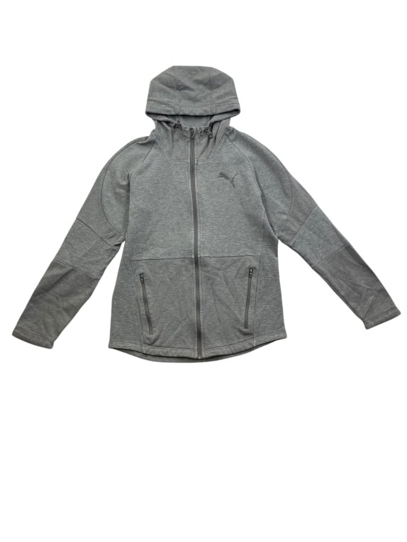 PUMA Αθλητική Ζακέτα με Κουκούλα Λογότυπο Γκρι Unisex M