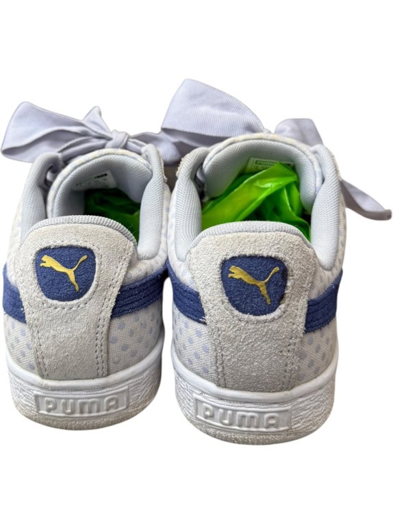 PUMA Basket Casual Sneakers Logo Λευκά Μπλε Γυναικεία EU 39