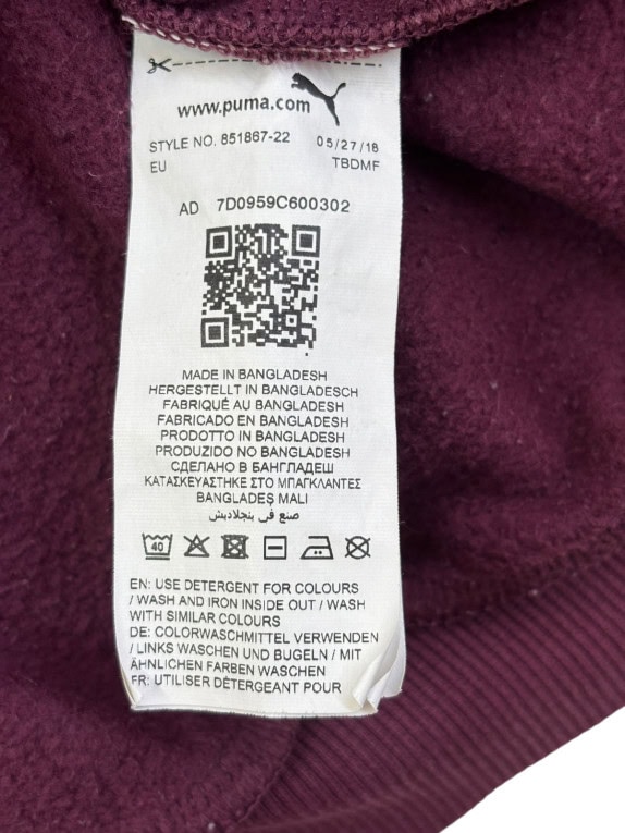 PUMA CREWNECK SWEATSHIRT SPORTSWEAR BURGUNDY WOMEN PRE OWNED S