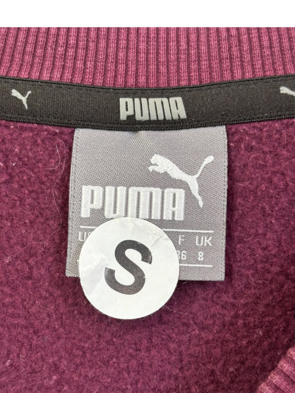 PUMA CREWNECK SWEATSHIRT SPORTSWEAR BURGUNDY WOMEN PRE OWNED S