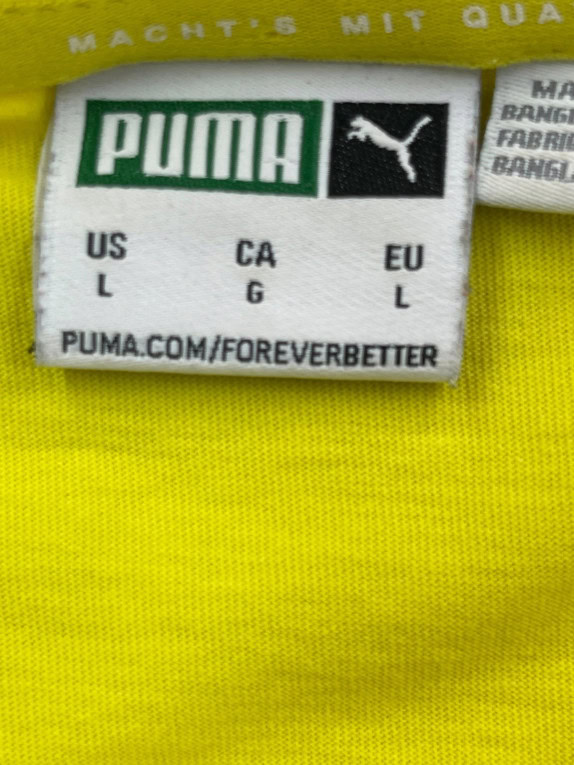 PUMA GRAPHIC TEE SPORTSWEAR YELLOW MEN PRE OWNED L