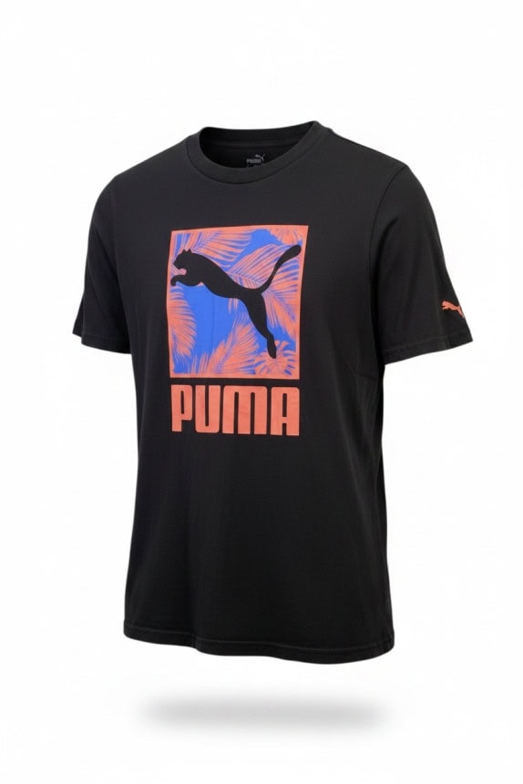 PUMA GRAPHIC TEE STREETWEAR BLACK MEN PRE OWNED M
