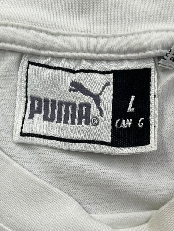 Puma Λευκό T-Shirt με Logo Βαμβακερό Size L