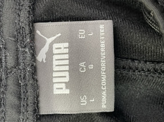 PUMA TRACK PANTS MINIMAL BLACK MEN PRE OWNED L