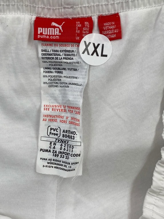 PUMA PANTALONI DA TUTA SPORTSWEAR BIANCO UNISEX PRE OWNED XXL