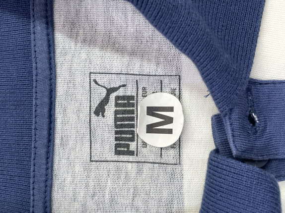 Y2K PUMA POLO SHIRT STRIPED NAVY WHITE ΑΝΤΡΙΚΟ PRE OWNED M